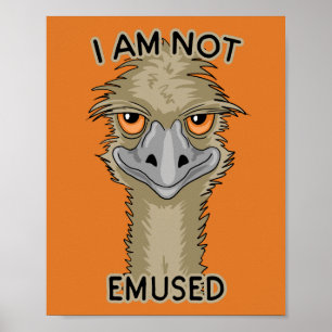 Ich bin kein lustiger Emu Pun   Orange Poster