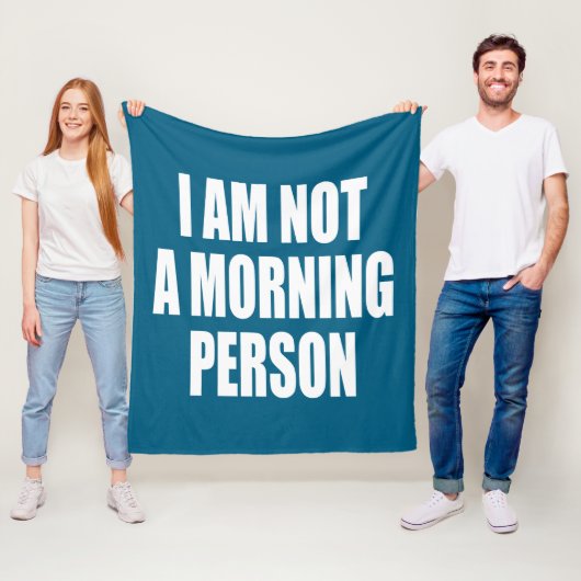 Ich bin kein Morgenmensch Fleecedecke (Beispiel)