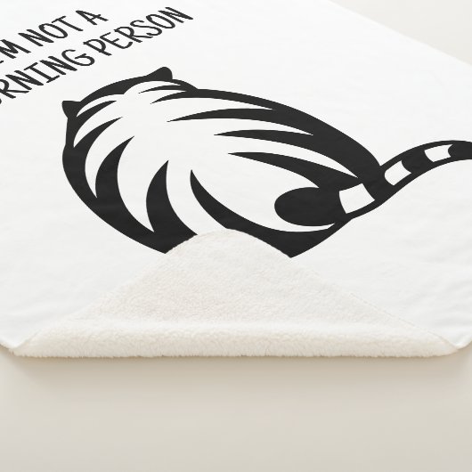 Ich bin kein Morgenmensch mit Sherpa-Fleecedecke Sherpadecke (3/4)