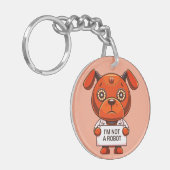 Ich bin kein niedlicher Roboter Schlüsselanhänger (Vorderseite links)