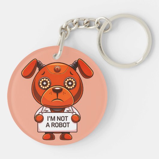 Ich bin kein niedlicher Roboter Schlüsselanhänger (Rückseite)
