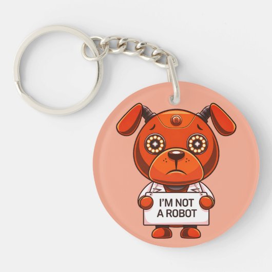 Ich bin kein niedlicher Roboter Schlüsselanhänger (Vorderseite)