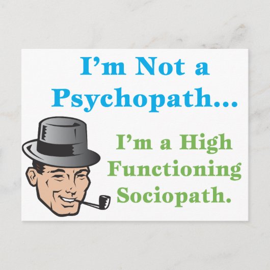 Ich bin kein Psychopath. Postkarte (Vorderseite)