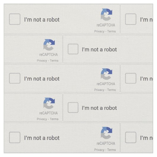 Ich bin kein Roboter Captcha Stoff (Nahaufnahme)