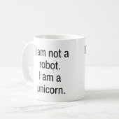 Ich bin kein Roboter, ein Einhorn Kaffeetasse (Vorderseite Links)