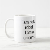 Ich bin kein Roboter, ein Einhorn Kaffeetasse (Links)