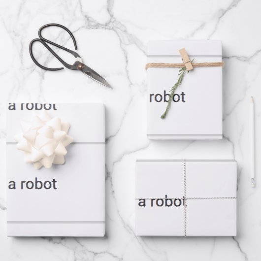 Ich bin kein Roboter Geschenkpapier Set (Vorderseite)
