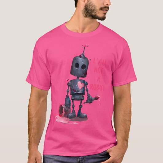 ICH bin kein Roboter Grau mit Computer Internet T-Shirt (Vorderseite)