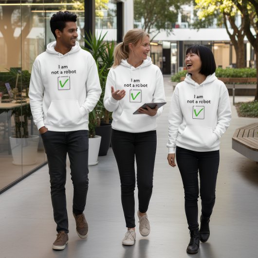 „Ich bin kein Roboter“-Kapuzenpullover Hoodie