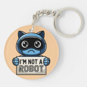 Ich bin kein Roboter-Kater-Schlüsselanhänger Schlüsselanhänger (Rückseite)