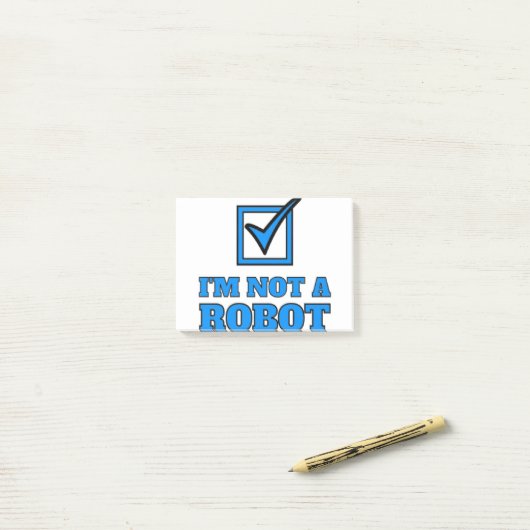 Ich bin kein Roboter Post-it Klebezettel (Auf Schreibtisch)