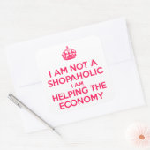 Ich bin kein Shopaholiker Quadratischer Aufkleber (Umschlag)