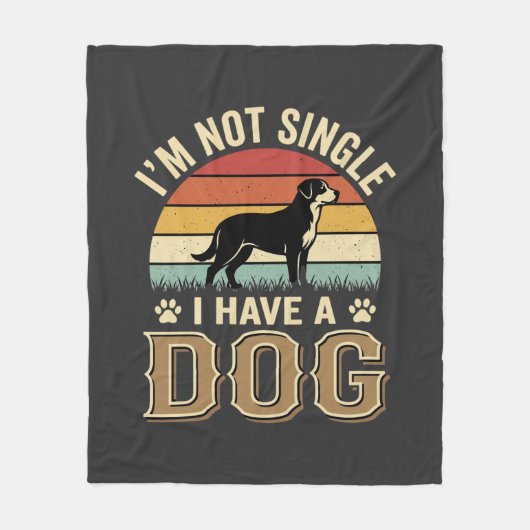 Ich bin kein Single-Hundefreund Vintage Fleecedecke (Vorderseite)