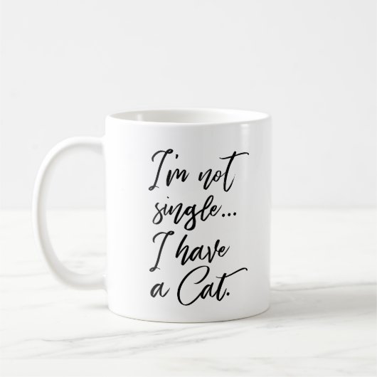 Ich bin kein Single, ich habe eine Cat Funny Cat L Kaffeetasse (Links)