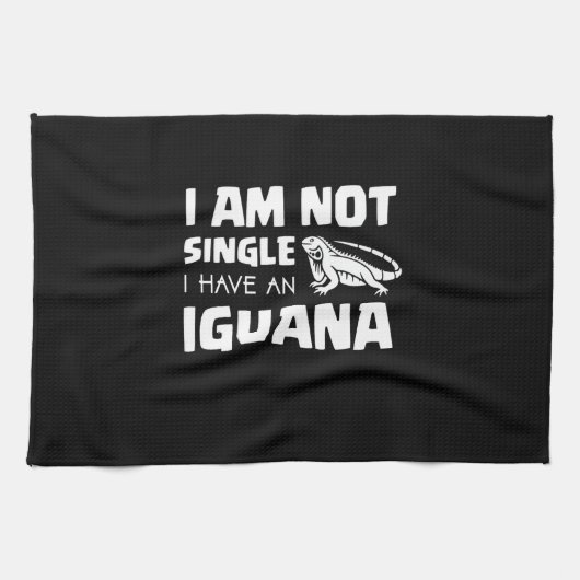 Ich bin kein Single Ich habe eine Iguana Geschirrtuch (Horizontal)
