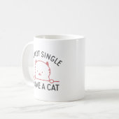 Ich bin kein Single, ich habe eine Katze Kaffeetasse (Vorderseite Links)