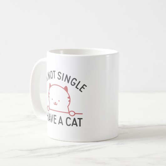 Ich bin kein Single, ich habe eine Katze Kaffeetasse (Vorderseite Links)