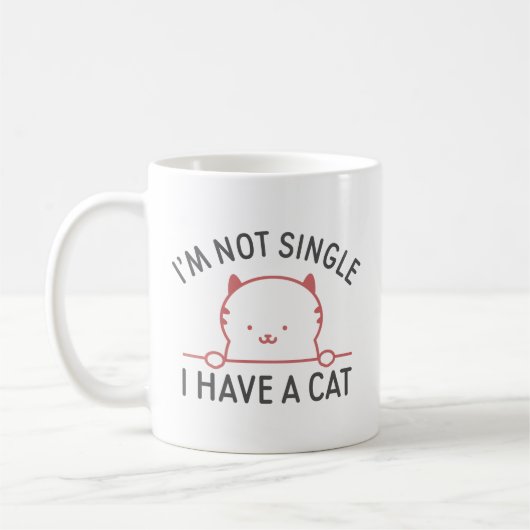 Ich bin kein Single, ich habe eine Katze Kaffeetasse (Links)