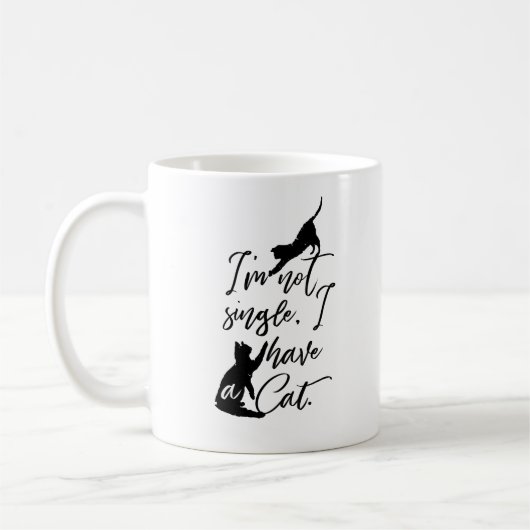 Ich bin kein Single, ich habe eine Katze Kaffeetasse (Links)