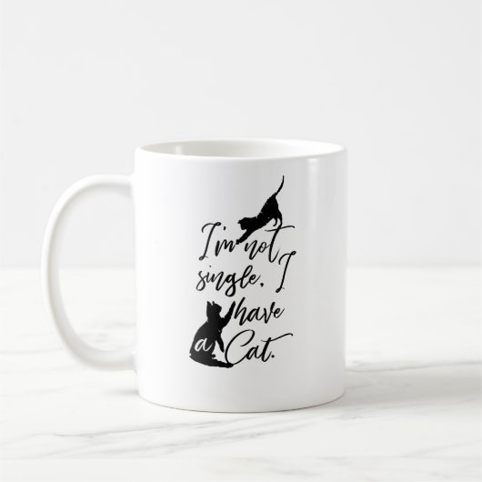Ich bin kein Single, ich habe eine Katze | Katze L Kaffeetasse (Links)
