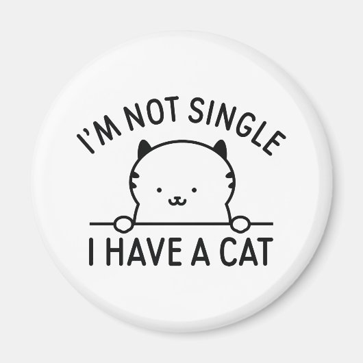 Ich bin kein Single, ich habe eine Katze Magnet (Vorne)