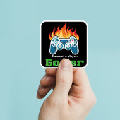 Ich bin kein Spieler, cooler, moderner Joystick Quadratischer Aufkleber