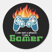 Ich bin kein Spieler, cooler, moderner Joystick Runder Aufkleber (Vorderseite)