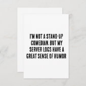 Ich bin kein Stand-up-Komiker, aber meine Server-P Dankeskarte (Vorne/Hinten)