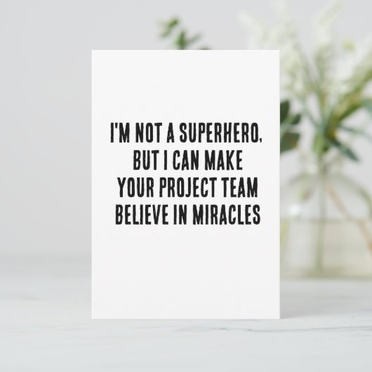 Ich bin kein Superheld, aber ich kann dein Projekt Dankeskarte (Stehend Vorderseite)