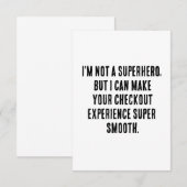 Ich bin kein Superheld, aber ich kann deinen Kasse Dankeskarte (Vorne/Hinten)