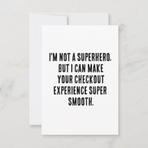 Ich bin kein Superheld, aber ich kann deinen Kasse Dankeskarte
