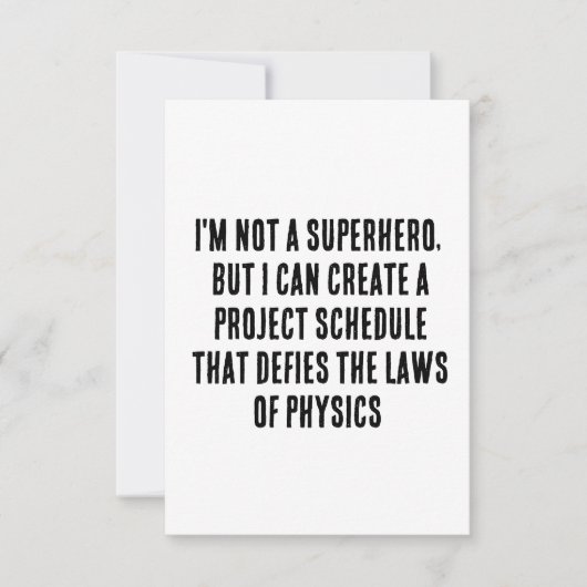 Ich bin kein Superheld, aber ich kann ein Projekt  Dankeskarte (Vorderseite)