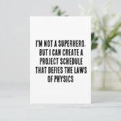 Ich bin kein Superheld, aber ich kann ein Projekt  Dankeskarte (Stehend Vorderseite)