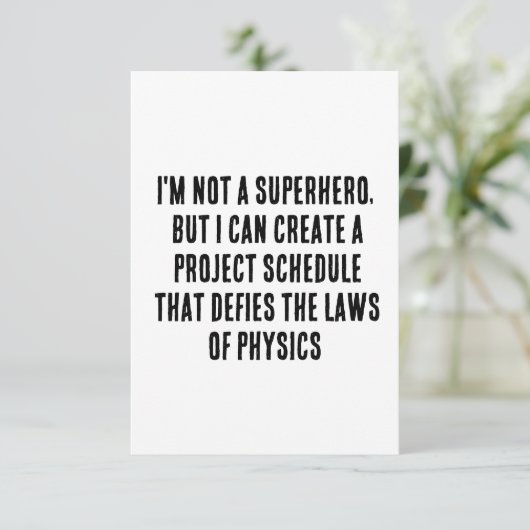 Ich bin kein Superheld, aber ich kann ein Projekt Dankeskarte (Stehend Vorderseite)