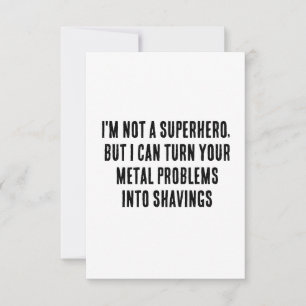 Ich bin kein Superheld, aber ich kann Ihren Metall Dankeskarte