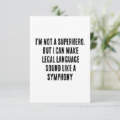 Ich bin kein Superheld, aber ich kann Rechtssprach Dankeskarte (Stehend Vorderseite)