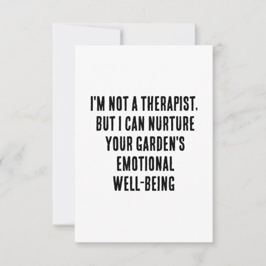 Ich bin kein Therapeut, aber ich kann deinen Garte Dankeskarte (Vorderseite)