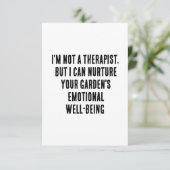 Ich bin kein Therapeut, aber ich kann deinen Garte Dankeskarte (Stehend Vorderseite)