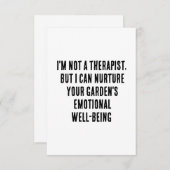 Ich bin kein Therapeut, aber ich kann deinen Garte Dankeskarte (Vorne/Hinten)