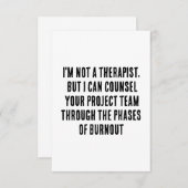 Ich bin kein Therapeut, aber ich kann Ihr Projekt Dankeskarte (Vorne/Hinten)