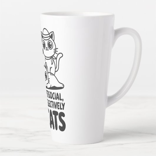 Ich bin keine antisoziale Katze Milchtasse (Rechts)