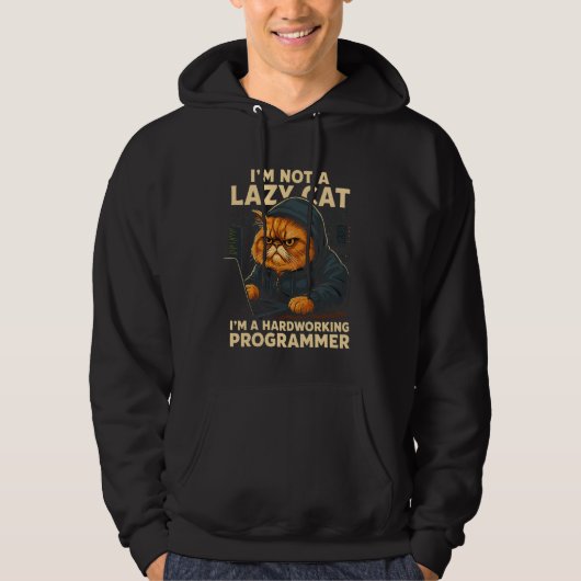 Ich bin keine faule Katze, ich bin ein Programmier Hoodie (Vorderseite)