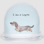 Ich bin keine koyote Dackel Schneekugeln (Rückseite)