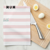 Ich bin keine normale Mama Pink Stripes Geschirrtuch (Viertel Falte)