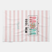 Ich bin keine normale Mama Pink Stripes Geschirrtuch (Horizontal)