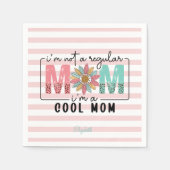 Ich bin keine normale Mama Pink Stripes Serviette (Vorderseite)