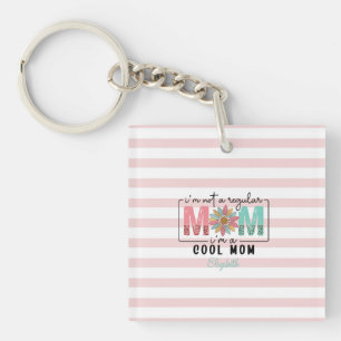 Ich bin keine normale Mama Pinke Streifen Schlüsselanhänger