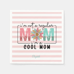 Ich bin keine normale Mama Pinke Streifen Serviette