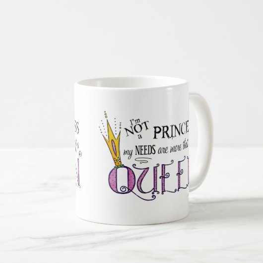 Ich bin keine Prinzessin-Tasse Kaffeetasse (VorderseiteRechts)