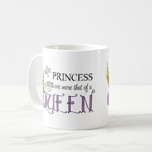 Ich bin keine Prinzessin-Tasse Kaffeetasse (Vorderseite Links)